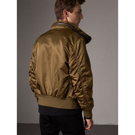 burberry khaki men's jacket|Burberry nylon bomber jacket.